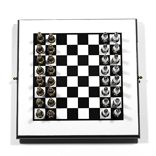 Preisvergleich Produktbild Tooarts Schachspiel European Chess Checker Backgammon Schach Brettspiel mit Einzigartiger Schublade