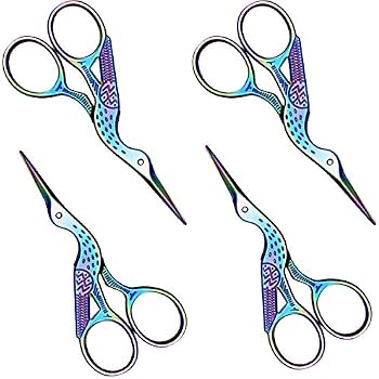 2 Stück Stickscheren Aus Edelstahl – Gold, Kran-Design, 11,5 Cm & 9,3 Cm, Scharf & Klein Für Nähen, Basteln, Sticken