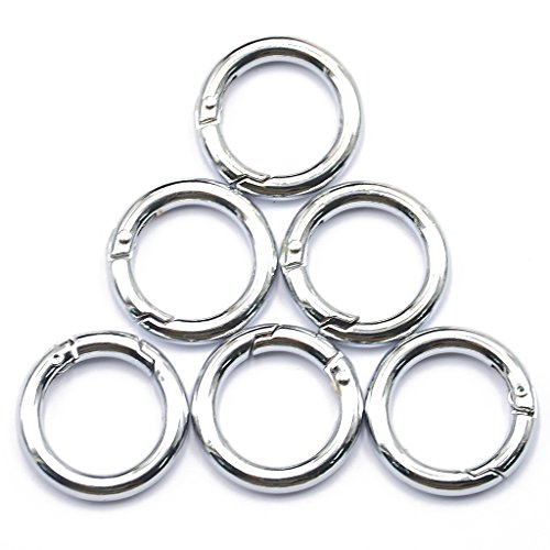 Preisvergleich Produktbild Set 6Pcs Karabinerhaken Schnapphaken Snap Haken Schraubkarabine Silber