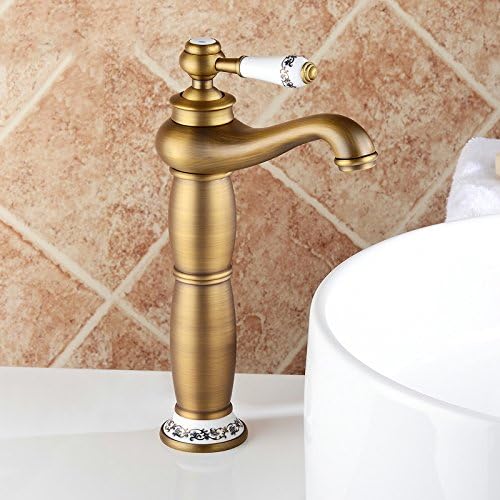 Buggy bathroom taps/Bathroom Sink Taps Antique copper hot and cold blue and white porcelain basin mixer , high