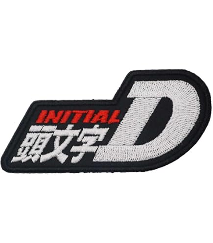 2 Pezzi Toppa ricamata Initial D Badge con Hook Loop Backing per Zaini Giacche Vestiti Applique