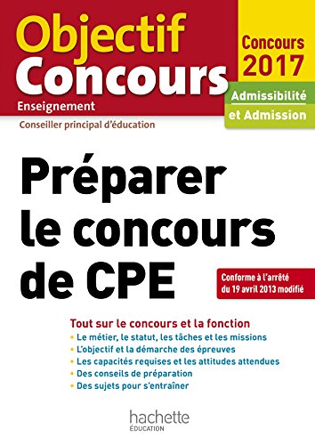 Book's Cover ofPréparer le concours de CPE Objectif concours de lenseignement et de lencadrement