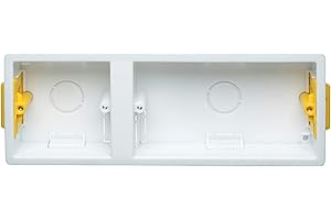 BRITE-R Triple 1-Gang & 2-Gang 35mm Dry Lining Back Box Electrical Wall Knockout Recessed Flush Mount Deep Pattress Dry Lining Partition Walls Switches Sockets Fused Spur Euro Module Faceplates - Yellow