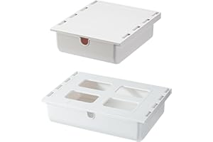 Allyson 2x Selbstklebende Schublade: Robustes Kunststoff-Design, 2 u. 3kg Füllmenge, Ideal für Büro & Zuhause - Organizer, Schreibtisch, Regal, Ordnungssystem, Versteckte Aufbewahrung (Weiß)