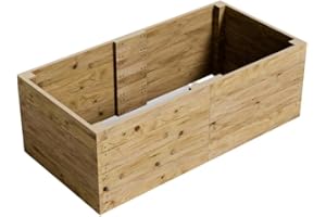 GRO GARDEN PRODUCTS Conka Garden - Wooden Raised Bed Kit - Large Garden Planters for Vegetables, Herbs, Flowers – Start Growing Plants Earlier & Better - Durable & Resistant FSC Treated Timber 90cm L x 180cm W x 60cm H