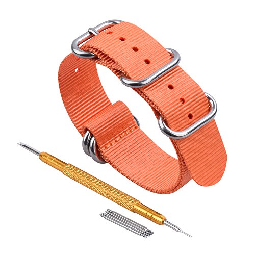 Randon Band für Armbanduhr ZULU, Nato-Stil/Ballistisch, Nylonband mit Edelstahl-Schnalle