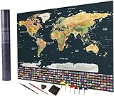 FARBENPRÄCHTIGE WELTKARTE Durch lebhafte Farben und einen wunderschönen Stil werden Ihre bereisten Länder hervorgehoben!
