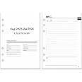 A5 Academic Year Diary 2025 2026 Refill Day per Page, Extra Annual Monthly Overview, Notes, Contact, August.25 to July.26, 6 Hole, Page a Day Mid Year Daily Planner Inserts for A5 Organizer/Binder