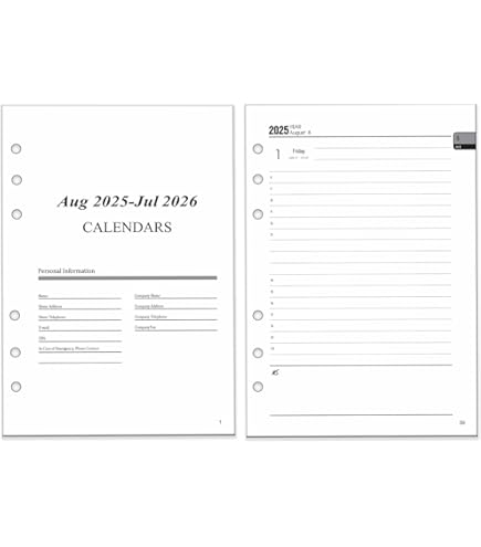 2026 Planner Refills For A5 Binder - One Page Per Day Daily ＆ Monthly Planner, January 2026-December 2026, Prioritized, To-Do List, Notes, Appointment Schedule, 6-Hole Punched, 5.8" X 8.3