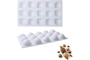 VIONNPPT Lot de 15 moules en silicone en forme de noisetier 3D - Pour la décoration de gâteaux, pâtisseries, desserts français, gâteaux, cupcakes, mousses