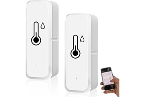 Uppsättning med 2 smarta WiFi-termometrar - För inomhus och utomhus - Fuktgivare med smart applikation och dataloggning - Mini termometrar och luftfuktighetsmätare för växthus