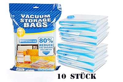 Lacmisc C-star Lot de 10 sacs Rangement sous Vide,40x60 cm Sac de Compression Voyages Réutilisables pour Matelas,Sacs compression sous vide
