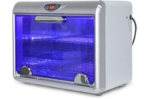 BoNew 10W UV&Ozone Sterilizer Disinfection Sanitizer Automatic Cabinet Drawer Manicure Tools Towel Ultraviolet Ozone Warm Heater SPA Equipment Sterilization Stainless Steel Box with LCD Display