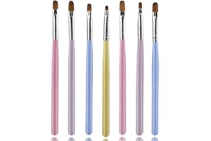 NIMISYRA Set di 7 pennelli per unghie in gel, set di pennelli per unghie in gel UV, perfetto per unghie acriliche