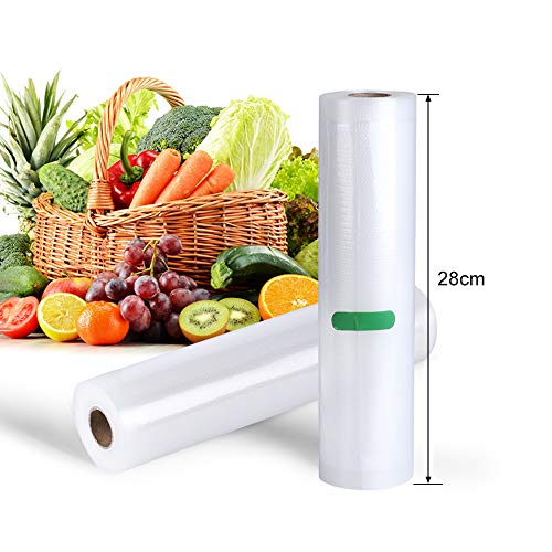 Deeplee Sac sous Vide Alimentaire,AKZIM Rouleaux de Mise sous Vide pour Machine sous Vide,Pack de 2 (28cm x 500cm Chaque)