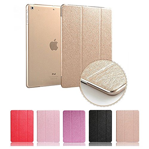 für Apple ipad mini 1 / mini 2 Ledertasche Case Hülle - Yihya Ultra Slim PU Leder Klappbar Cover Kunstleder Schutzhülle mit Standfunktion und Auto Sleep / Wake Up + Displayschutzfolie & Stift - Gold