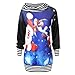 Produktbild Yvelands Damen Tops Damen Frohe Weihnachten Weihnachtsmann Schneeflocke Print Kapuzenpulli Bluse Langarmshirt Pullover Tops Sweatshirt Herbst Winter