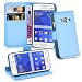Produktbild Samsung Galaxy ACE 4 LITE Hülle in BLAU von Cadorabo - Handyhülle mit Kartenfach und Standfunktion Case Cover Schutzhülle Etui Tasche Book Klapp Style in PASTEL BLAU