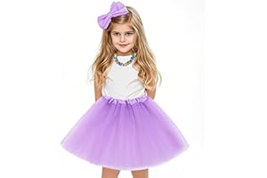 OQKAHIV 1 Stücke Tütü Minirock, Tütü Mädchen, Tütü Kinder, Tüllrock Kinder Mädchen Röcke Tutu, Prinzessin Tüllrock, 3 Schichten Tüll Paillette Ballett Tanz Rock, Mädchen Tanzkleid (Hellviolett)