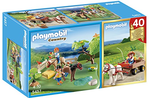 Playmobil Vida en la Montaña - Compact Set Aniversario: Prado Poni y carreta con Poni (5457)