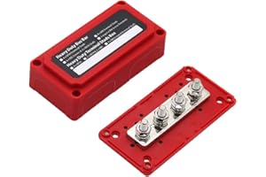 ‎OFFGRIDTEC Offgridtec BusBar Box Rot 4 x M8 Anschlussbolzen inkl. Abdeckung und Befestigungsschrauben