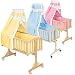 TecTake Complete baby crib bedding set canopy fits rocking / swinging cradle - different colours - (Yellow)