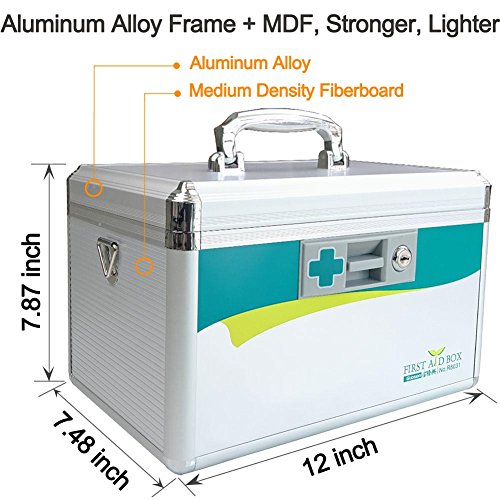 LIVSTON Medical Box with Lock, First Aid Box Emergency Medicine Case