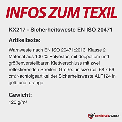 25 Sicherheitswesten bedruckt Warnweste bedrucken EN ISO 20471 Unisize - 6