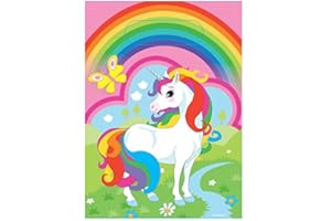 Dolce idea CIALDA in Ostia Unicorno Personalizzabile Forma Rettangolare a4 cm, Decorazione per Torta