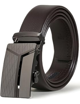 ITIEZY Echtes Leder Gürtel für Männer Ratsche Automatik Gürtelschnalle (Gleitschnalle) 35mm breit