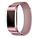 Produktbild Altsommer Bunter Farben Armband für Fitbit Charge 2 Milanese Mesh Magnetverschluss Magnetisches Edelstahl-Armband mit + HD Film Ersatzband, Schnellverschluss für Damen Herren (Rosa)