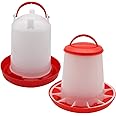 3Kg Chicken Feeder and 3 Liter Poultry Drinker, Farm Coop Hen Feeding Waterer for Chicks Quail Goose Ducks