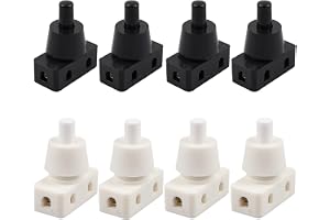8 stycken tryckknappsbrytare, 220 V, 10 A, tryckknapp, strömbrytare 220 V, inbyggd brytare 220 V, 3 x 2,5 x 1 cm, lämplig för