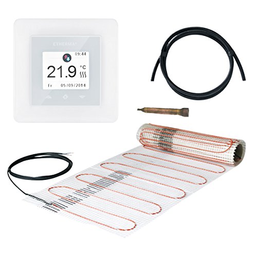 Etherma SET-DSU5-300 Netzheizmatten Komplettset, 1,5 m², 240 W inklusive Uhrenthermostat eTouch mini, 36667