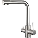 Ibergrif M22109A 3-Way Kitchen Tap, Osmosis Tap with 2 Levers | 360 Degree Swivel Kitchen Faucet Sink with Cold and Hot Water