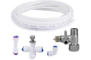 VRLEKAM 10 m Water Inlet Pipe Universal Connection Set for Refrigerator, 1/4 Inch Hose 6.35 mm Fridge Hose, Water Hose