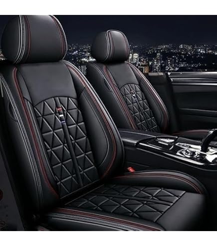 Housse Siège Auto Universelle Sportive Simili Cuir - Avant Avec Appuie-tête, Compatible Airbag Latéral