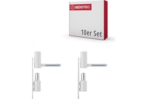 Gedotec - Cerniere per porte di ristrutturazione in acciaio massiccio, bianche | P50 | 10 pezzi, per forare finestre e porte, cerniere per porte in legno e plastica, con cuscinetti a sfera