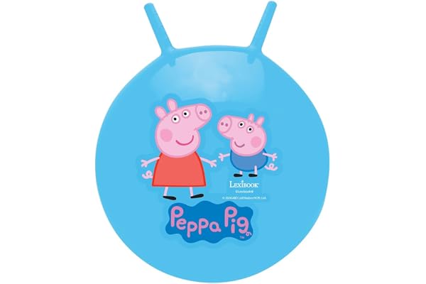 Lexibook, Peppa Pig, uppblåsbar hoppboll, manuell pump ingår, säker och hållbar plast, blå, BG040PPLXB