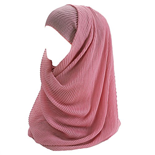 Lina & LilyPremium Cotton Pleated Hijab for Muslim Women, Maxi Head Scarf Shawl Wrap Lightweight