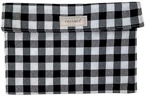 COSAMUI Portadocumentos para bebé para Cartilla Sanitaria - Regalo Bebe Recien Nacido Niño o Niña - Porta Documentos para Bebes para Bolso Carro Bebe (Vichy negro)