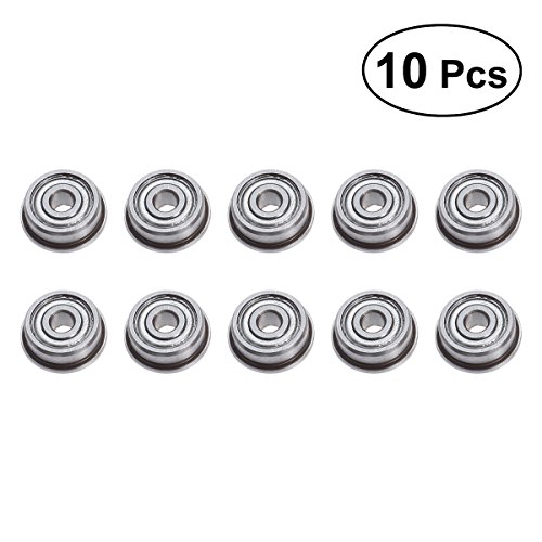 UEETEK Roulements à billes à bride 10pcs Micro Steel F623ZZ avec bord 3x10x4mm