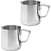 YDHfdc Set of 2 Milk Jugs 304 Stainless Steel 150 ml for Latte Coffee Cappuccino
