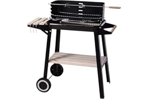 KOOPMAN INTERNATIONAL KOOPMAN Barbacoa Carbon Con Ruedas Rectagular Negra