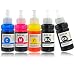 Produktbild Kingjet 5 Stück T664 Druckertinte 70ml widerauffüllbare Flache Tinte Epson T664 (T6641 T6642 T6643 T6644) für Epson Eco Tank L310 L355 L365 L455 L555 L565 L110 L130 L210 L220 (2x Schwarz, 1x Cyan/ Magenta/ Gelb)