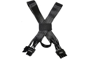 HABAGOU PCIe Cable - 65cm (26inch) PSU 8 Pin to 6+2 Pin PCIe Power Cable for Corsair, Thermaltake, ARESGAME GPUs