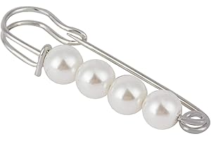 POFET Elegancka sztuczna perła agrafka broszka przypinka klips dla kobiet szalik płaszcz suknia