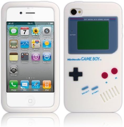Shop4 White Retro Game boy Silicone Skin Case Cover for Apple iPhone 4 / 4S