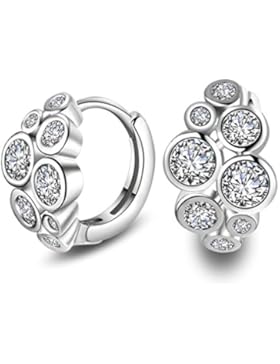 Wiftly Mode Creolen 925 Sterling Silber Zirkonia Ohrschmuck Ohrringe für Frauen Mädchen Geburtstag