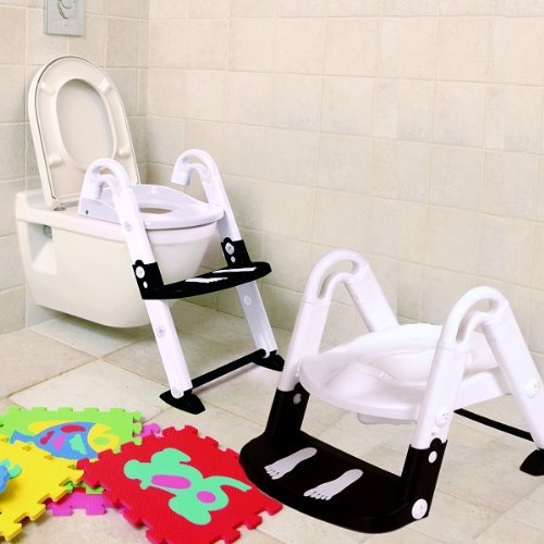 Kids Kit 3-in-1 Toilet Trainer Glow in the Dark (Black/ White)